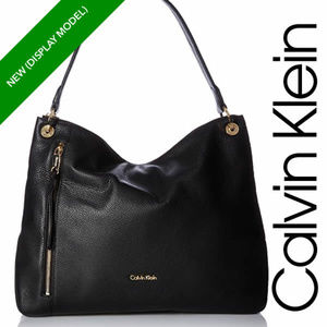 **NEW (DISPLAY)** CK Blk Leather Slouchy Hobo Bag